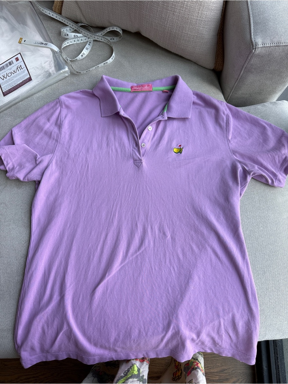 Augusta National Masters Golf Tournament Womens Lavender Polo Shirt Xl